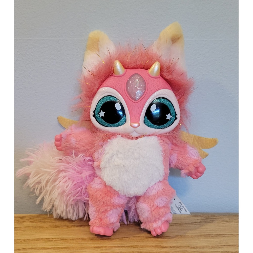 Moose Toys Magic Mixies Pink Dragon Interactive Plush 8 Inch Tested Works
